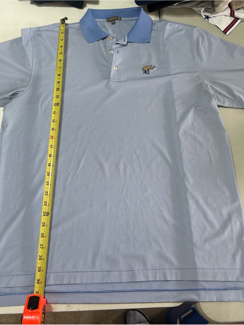 NWOT Peter Millar Summer Comfort Blue Striped Union League Golf Polo Size XL